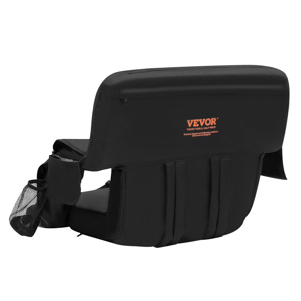 VEVOR Double Heated Stadium Seat with Back Support, 3 Level Heating Wide Bleacher Seat, Folding Portable Padded Reclining Chair with Hook Pocket Cupholder, Ideal for Sport Event Beach Concert (2 Set)