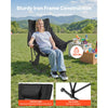 VEVOR Heated Camping Chair, 3 Heating Settings, Large-Sized Padded Folding Rocker, Heavy Duty Outdoor Lawn Chairs with Pocket & Cupholder, Support 225lbs, Portable Heated Chair for Sports Winter Use