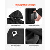 VEVOR Heated Sweatshirt Hoodie for Men Women, Heated Jacket Unisex with 7.4V 16000mAh Rechargeable Power Bank Pack, 5 Heating Zones, 3 Temp Levels, 4-8H Warmth, for Winter Outdoor Camping, Black, M Size