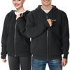 VEVOR Heated Hoodie, Unisex Heated Sweatshirt with Battery Pack 7.4V, Zip Up Electric Jacket with 5 Heating Zones for Men & Women, Lightweight Warm Heated Outdoor Pullover for Camping, M Size Black