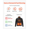 VEVOR Heated Fleece Jacket for Women, Heated Sweatshirt with 7.4V 16000mAh Rechargeable Power Bank Pack, 6 Heating Zones, 3 Temp Levels, 3h/6h/10h Warmth, for Winter Outdoor Camping, Black, L Size