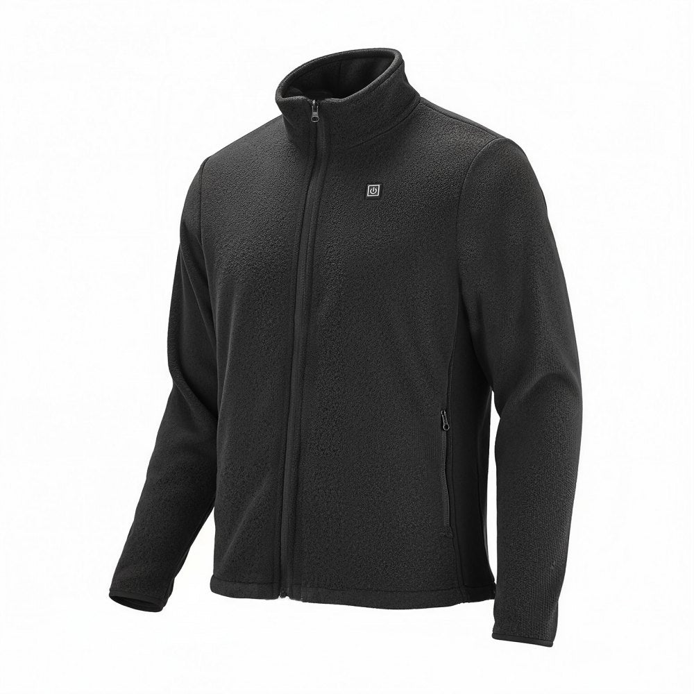 VEVOR Heated Fleece Jacket for Men, Heated Sweatshirt with 7.4V 16000mAh Rechargeable Power Bank Pack, 6 Heating Zones, 3 Temp Levels, 3h/6h/10h Warmth, for Winter Outdoor Camping, Black, M Size
