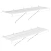 VEVOR Wire Shelf Kit, 4 ft, Set of 2, Wall Mounted Wire Shelves, Heavy-Duty Carbon Steel Hanging Shelf, Floating Wall Storage Shelves with Dip Coating, for Closet, Bedroom, Living Room, Office, Pantry