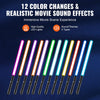 VEVOR Light Sword, 38" Light up Sword with 12 RGB Colors, FX Sound and Realistic Handle, Rechargeable Light Up Sword Toy for Adults and Kids, Christmas Day, Halloween Cosplay, Birthday, Black