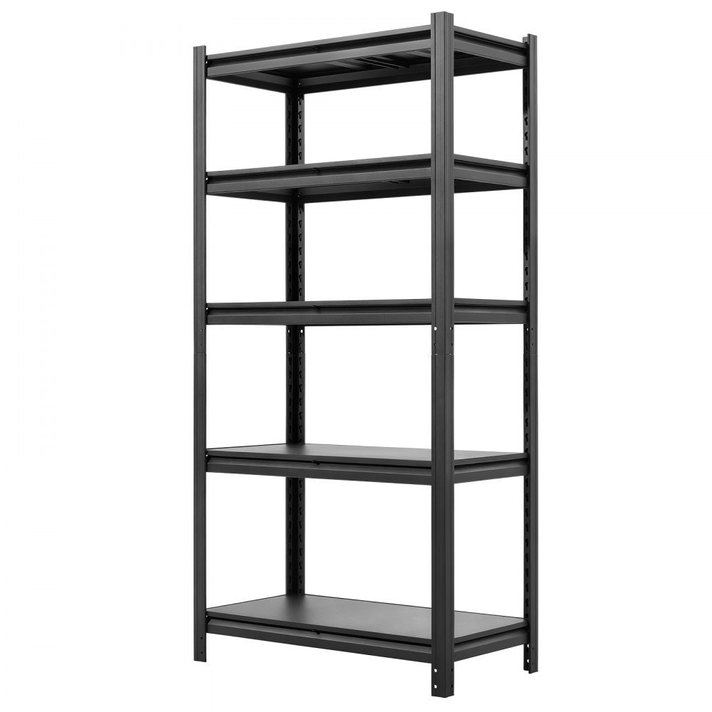 VEVOR Storage Shelves 5-Tier Adjustable Garage Shelving 2000 lbs Capacity, for Kitchen Pantry Basement Bathroom, 31.5" W x 16.06" D x 62.99" H, Heavy Duty Metal Utility Rack Shelf, Carbon Steel Frame