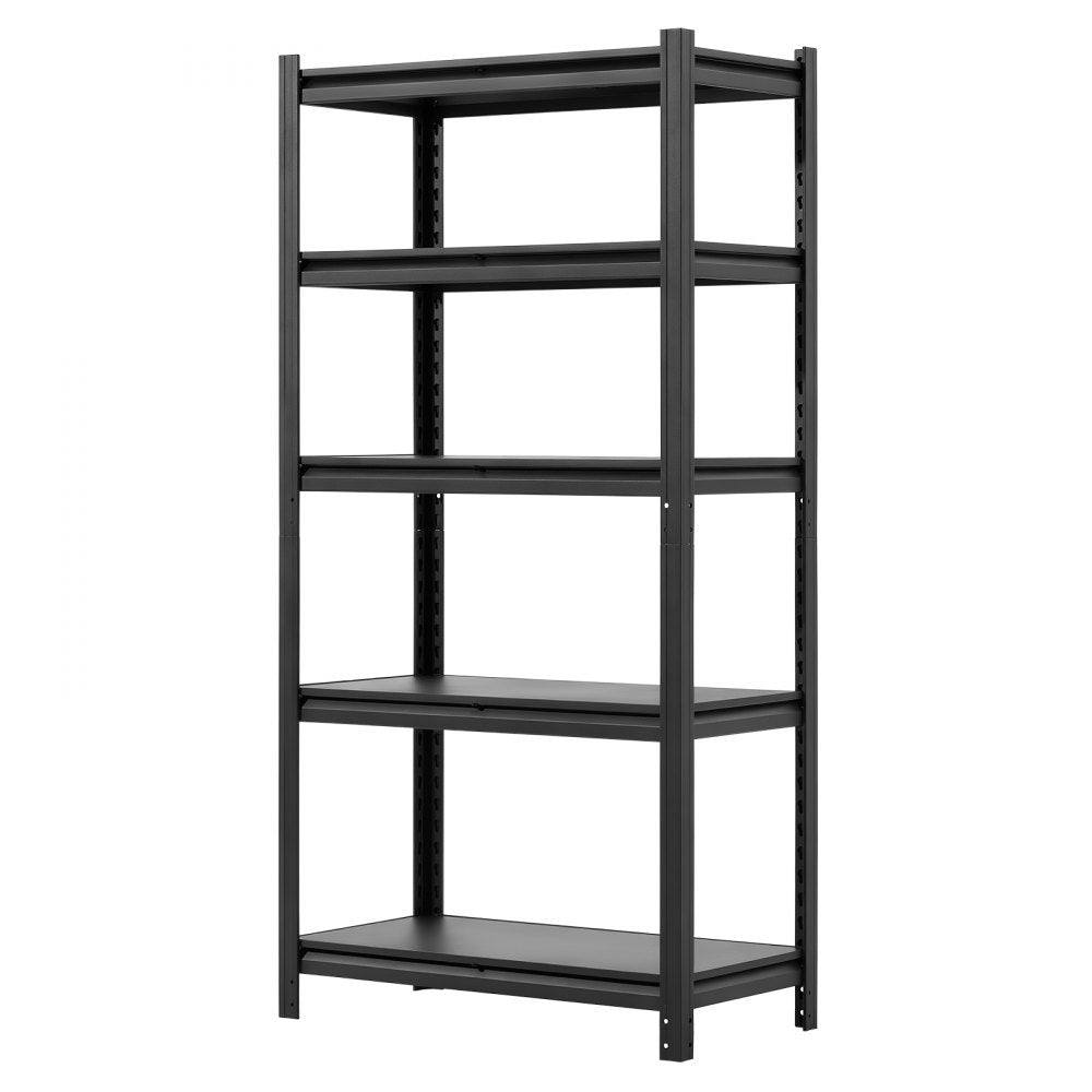 VEVOR Storage Shelves 5-Tier Adjustable Garage Shelving 2000 lbs Capacity, for Kitchen Pantry Basement Bathroom, 31.5" W x 16.06" D x 62.99" H, Heavy Duty Metal Utility Rack Shelf, Carbon Steel Frame