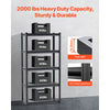VEVOR Storage Shelves, 2000 lbs, 5 Tier Garage Storage Shelving, 16" D x 32" W x 63" H Adjustable Metal Shelves for Garage Shelves Utility Rack Shelf, Ideal for Kitchen, Warehouse, Basement, Black