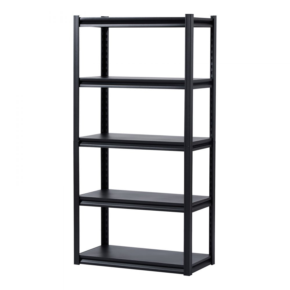 VEVOR Storage Shelves, 2000 lbs, 5 Tier Garage Storage Shelving, 16" D x 32" W x 63" H Adjustable Metal Shelves for Garage Shelves Utility Rack Shelf, Ideal for Kitchen, Warehouse, Basement, Black