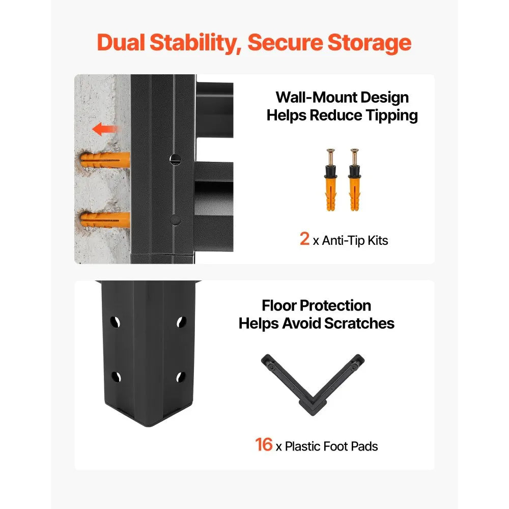 VEVOR Storage Shelves 5-Tier Adjustable Garage Shelving 2000 lbs Capacity, for Kitchen Pantry Basement Bathroom, 35.83" W x 17.99" D x 71.97" H, Heavy Duty Metal Utility Rack Shelf, Carbon Steel Frame