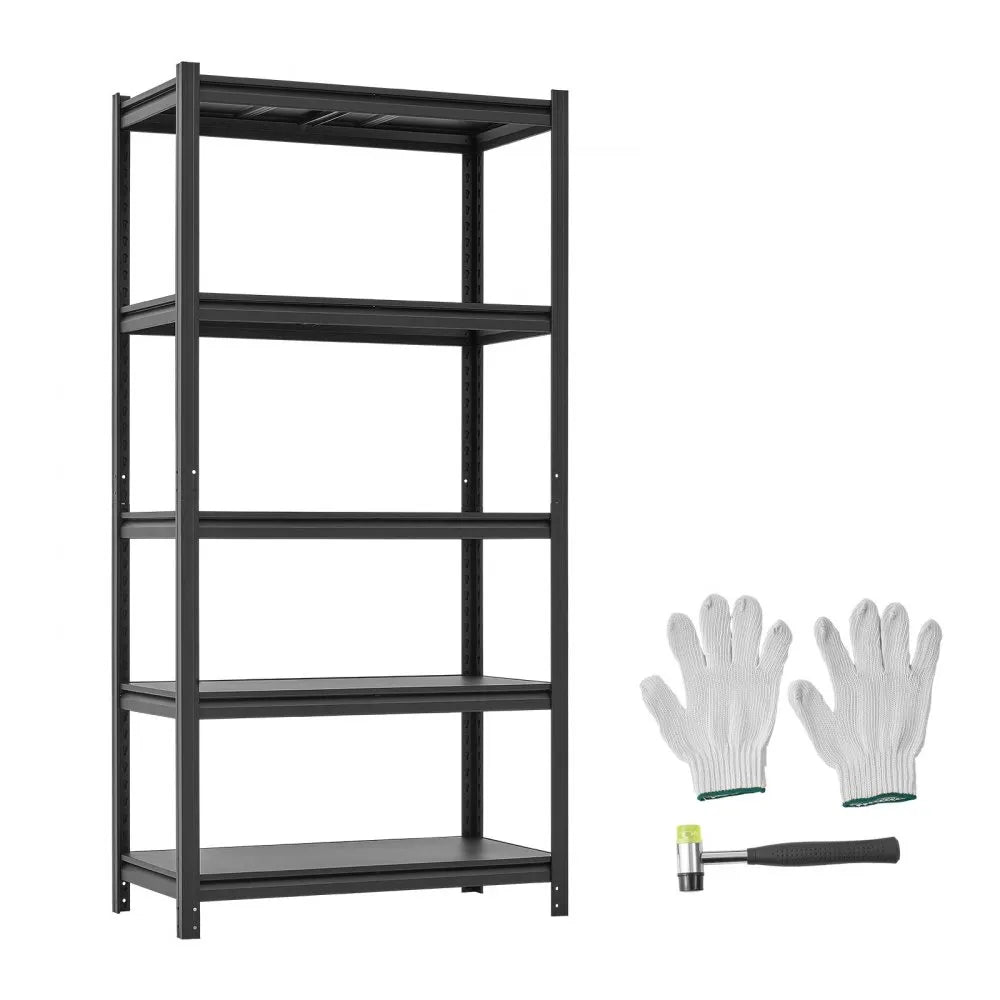 VEVOR Storage Shelves 5-Tier Adjustable Garage Shelving 2000 lbs Capacity, for Kitchen Pantry Basement Bathroom, 35.83" W x 17.99" D x 71.97" H, Heavy Duty Metal Utility Rack Shelf, Carbon Steel Frame