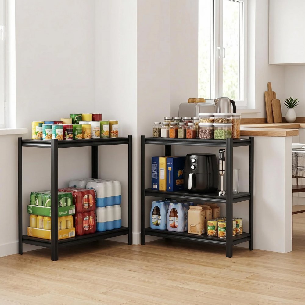 VEVOR Storage Shelves, 5-Tier Adjustable, 3000 lbs Capacity, Heavy Duty Garage Storage Shelving Unit, Metal Utility Rack Shelf, for Garage Warehouse Basement Kitchen, 40.55" W x 18.31" D x 71.38" H