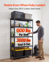 VEVOR Storage Shelves, 5-Tier Adjustable, 3000 lbs Capacity, Heavy Duty Garage Storage Shelving Unit, Metal Utility Rack Shelf, for Garage Warehouse Basement Kitchen, 40.55" W x 18.31" D x 71.38" H