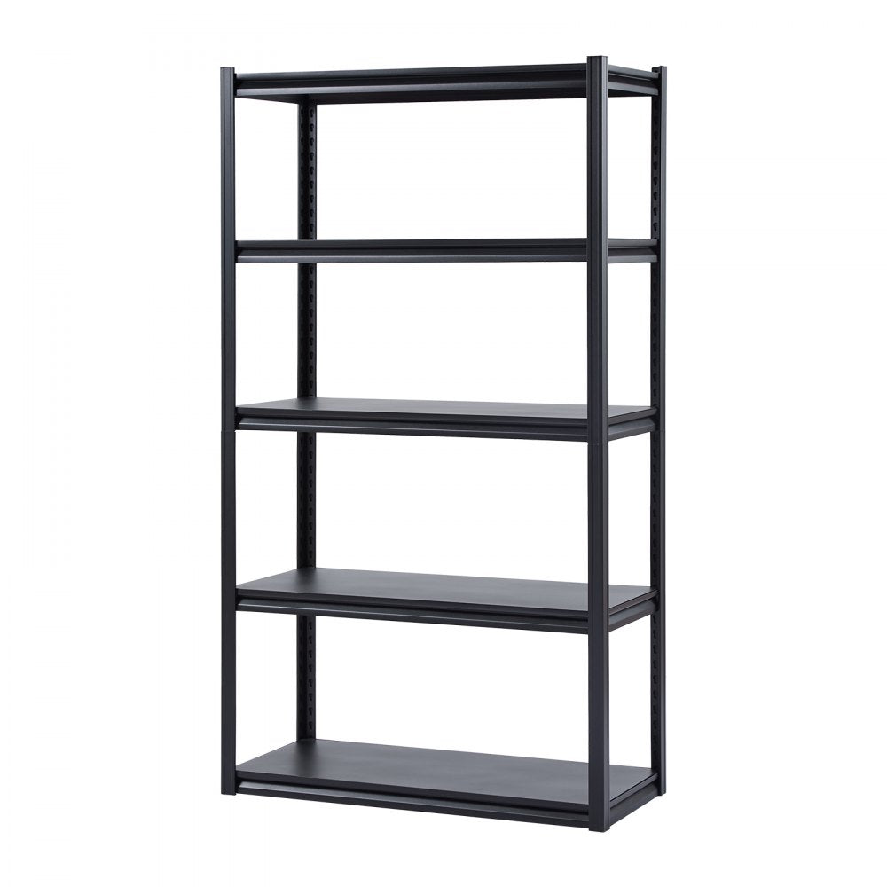 VEVOR Storage Shelves, 2000 lbs, 5 Tier Garage Storage Shelving, 18" D x 40" W x 72" H Adjustable Metal Shelves for Garage Shelves Utility Rack Shelf, Ideal for Kitchen, Warehouse, Basement, Black