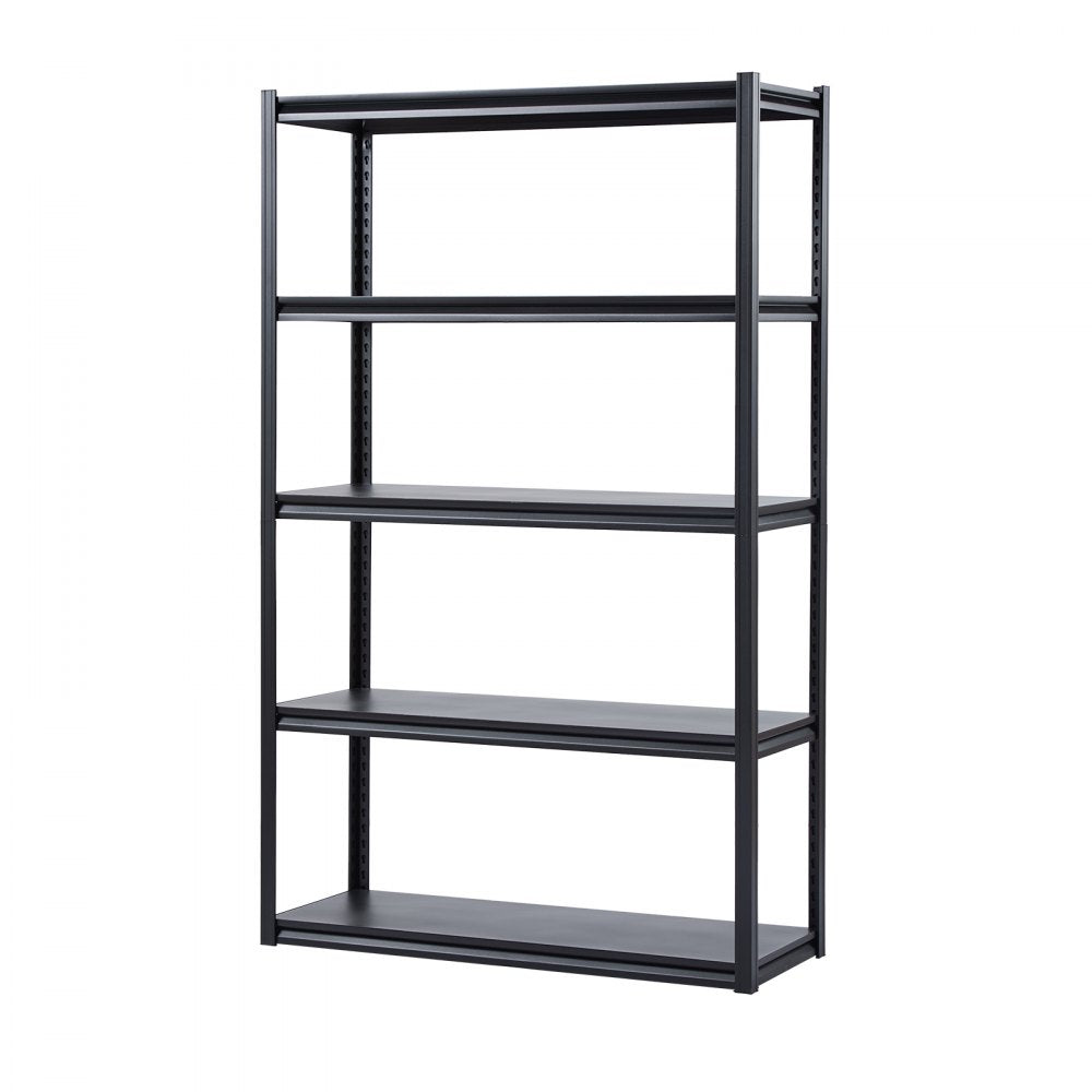 VEVOR Storage Shelves, 3000 lbs, 5 Tier Garage Storage Shelving, 18" D x 48" W x 78" H Adjustable Metal Shelves for Garage Shelves Utility Rack Shelf, Ideal for Kitchen, Warehouse, Basement, Black