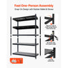 VEVOR Storage Shelves, 5-Tier Adjustable, 2500 lbs Capacity, Heavy Duty Garage Storage Shelving Unit, Metal Utility Rack Shelf, for Garage Warehouse Basement Kitchen, 48.43" W x 18.31" D x 71.38" H