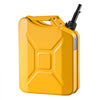 Newly Upgraded Oil-Tight VEVOR Metal Fuel Container, 5.3 Gallon, Fuel Jerry Can with Spout and Comfort Handle, 6 L/min Max Flow Rate, Leakproof & Corrosion-resistant Metal Gas Tank Most Cars Motorcycle ATV UTV, Yellow