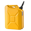 Newly Upgraded Oil-Tight VEVOR Metal Fuel Container, 5.3 Gallon, Fuel Jerry Can with Spout and Comfort Handle, 6 L/min Max Flow Rate, Leakproof & Corrosion-resistant Metal Gas Tank Most Cars Motorcycle ATV UTV, Yellow
