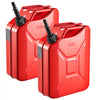 Newly Upgraded Oil-Tight！VEVOR Metal Fuel Container, 5.3 Gallon, Fuel Jerry Can with Spout and Comfort Handle, 6 L/min Max Flow Rate, Leakproof & Corrosion-resistant Metal Gas Tank Most Cars Motorcycle ATV UTV, Red, 2 Packs