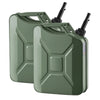 Newly Upgraded Oil-Tight！VEVOR Metal Fuel Container, 5.3 Gallon, Fuel Jerry Can with Spout and Comfort Handle, 6 L/min Max Flow Rate, Leakproof & Corrosion-resistant Metal Gas Tank Most Cars Motorcycle ATV UTV, Green, 2 Packs
