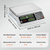 VEVOR Industrial Counting Scale, 30 kg x 1 g, Digital Scale for Parts and Coins, g/kg/lb Units, Electronic Gram Scale Inventory Counting Scale Kitchen Jewelry Scale with RS232 Port and 3 LCD Screens