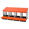 VEVOR Chicken Nest Box, 4-Compartment, 15 to 30 in Stable & Corrosion-Resistant Metal Nesting Boxes with Inclined Nesting Boxes, Bottom Holes & Resting Platform, Fit for Different Chicken Breeds