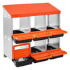 VEVOR Chicken Nest Box, 6-Compartment, 30 to 45 in Stable & Corrosion-Resistant Metal Nesting Boxes with Inclined Nesting Boxes, Bottom Holes & Resting Platform, Fit for Different Chicken Breeds