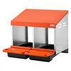 VEVOR Chicken Nesting Boxes, 2 Compartments, Easy Egg Collection, Wall Mount, Easy to Assemble, Galvanized Steel and High-Strength Plastic, Roll Away Nesting Boxes for Chickens Laying Eggs, Orange