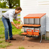 VEVOR Chicken Nesting Boxes, 6 Compartments, with Support Legs, Easy Egg Collection, Galvanized Steel and High-Strength Plastic, Roll Away Nesting Boxes for Chickens and Hens Laying Eggs, Orange