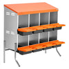 VEVOR Chicken Nesting Boxes, 8 Compartments, with Support Legs, Easy Egg Collection, Galvanized Steel and High-Strength Plastic, Roll Away Nesting Boxes for Chickens and Hens Laying Eggs, Orange