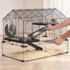 VEVOR Hamster Cage, 360° Viewing Transparent Hamster Habitats, Small Animal Cage, 29.5 x 17.3 x 24 in, Ventilated Pet Mouse Cages with Water Bottle, Portable Hamster House for Rats, Guinea Pigs