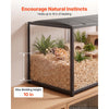 VEVOR Hamster Cage 47.2"x23.6"x25.4" 360° Viewing Metal Hamster Habitat, Transparent Small Animal Cage with Top Access & Front Door, Large Portable Pet House for Guinea Pig, Gerbil (7.7 ft², Black)