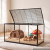 VEVOR Hamster Cage 47.2"x23.6"x25.4" 360° Viewing Metal Hamster Habitat, Transparent Small Animal Cage with Top Access & Front Door, Large Portable Pet House for Guinea Pig, Gerbil (7.7 ft², Black)