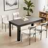 VEVOR Boucle Dining Chairs Set of 4, Mid Century Modern Sherpa Accent Chairs, Upholstered Side Chair for Dining Table, Space-Saving White Kitchen Table Chair with Curved Backrest and Black Metal Legs