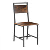VEVOR Dining Chairs Set of 2, Wooden Table Chairs with Metal Frame and Backrest, Easy to Assemble Leather Side Chair, Modern Farmhouse Walnut Chair for Kitchen Living Room, Rustic Brown and Black