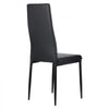 VEVOR Modern Dining Room Accent Chairs Set of 4, Upholstered Leather Side Chair for Dining Tables, Space-Saving Kitchen Table Chair with Thick Cushions and Metal Legs, Black