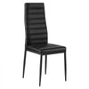 VEVOR Modern Dining Room Accent Chairs Set of 4, Upholstered Leather Side Chair for Dining Tables, Space-Saving Kitchen Table Chair with Thick Cushions and Metal Legs, Black