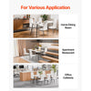 VEVOR Modern Dining Room Accent Chairs Set of 6, Upholstered Leather Side Chair for Dining Tables, Space-Saving Kitchen Table Chair with Thick Cushions and Metal Legs, White