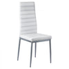VEVOR Modern Dining Room Accent Chairs Set of 6, Upholstered Leather Side Chair for Dining Tables, Space-Saving Kitchen Table Chair with Thick Cushions and Metal Legs, White