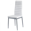 VEVOR Modern Dining Room Accent Chairs Set of 4, Upholstered Leather Side Chair for Dining Tables, Space-Saving Kitchen Table Chair with Thick Cushions and Metal Legs, White