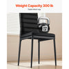 VEVOR Modern Dining Room Accent Chairs Set of 6, Upholstered Leather Side Chair for Dining Tables, Space-Saving Kitchen Table Chair with Thick Cushions and Metal Legs, Black