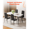VEVOR Modern Dining Room Accent Chairs Set of 6, Upholstered Leather Side Chair for Dining Tables, Space-Saving Kitchen Table Chair with Thick Cushions and Metal Legs, Black