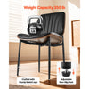 VEVOR Modern Dining Room Accent Chairs Set of 2, Upholstered Leather Side Chair for Dining Tables, Space-Saving Kitchen Table Chair with Thick Cushions and Metal Legs, Black
