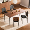 VEVOR Modern Dining Room Accent Chairs Set of 2, Upholstered Leather Side Chair for Dining Tables, Space-Saving Kitchen Table Chair with Thick Cushions and Metal Legs, Black