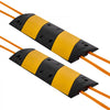 VEVOR 40 in Rubber Speed Bump, 2 Pack, 2 Channel Heavy Duty Traffic Speed Hump, 22000 lbs/Axle Load Capacity, Cable Protector Ramp with Expansion Screws, for Asphalt Concrete Gravel Driveway and Road