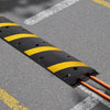 VEVOR 6FT Rubber Speed Bump, 2 Pack, 2 Channel Heavy Duty Traffic Speed Hump, 22000 lbs/Axle Load Capacity, 72 in Cable Protector Ramp with Expansion Screws, for Asphalt Concrete Gravel Driveway Road