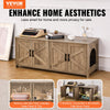 VEVOR Cat Litter Box Enclosure for 2 Cats, Litter Box Furniture Hidden with Double Rooms, Wooden Cat Box Cabinet Fit Most of Litter Box, 47.2"L x 18.5"W x 19.7"H, Greige