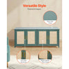 VEVOR Cat Litter Box Enclosure for Multi Cats, 47.2 in Hidden Litter Box Cabinet with 4 Rattan Doors & 2 Entries, Indoor Cat Washroom, Wooden Kitty House Furniture, Fit Most Litterboxes, Green