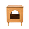 VEVOR Cat Litter Box Enclosure for 2 Cats, Litter Box Furniture Hidden with Rattan Decorated Doors, Wooden Cat Box Cabinet Fit Most of Litter Box, 47.2"L x 19.7"W x 21.7"H, Natural
