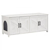 VEVOR Cat Litter Box Enclosure for 2 Cats, Litter Box Furniture Hidden with Double Rooms, Wooden Cat Box Cabinet Fit Most of Litter Box, 47.2"L x 18.5"W x 19.7"H, White