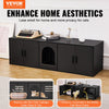 VEVOR Cat Litter Box Enclosure for 2 Cats, 57.9 in Hidden Litter Furniture, Double Room Large Cat Washroom Cabinet, Indoor Wooden Pet House TV Stand Side Table, Fit Most of Litterbox, Black